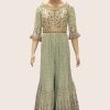 Women Palkhi | Parrot Green Color Palazzo Dress (D1295)