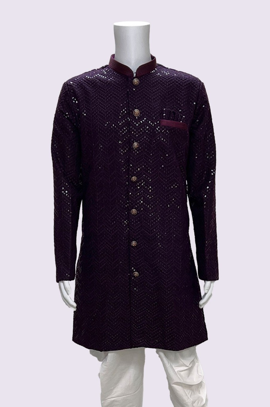 Men Palkhi | Purple Semi Sherwani (M0528)