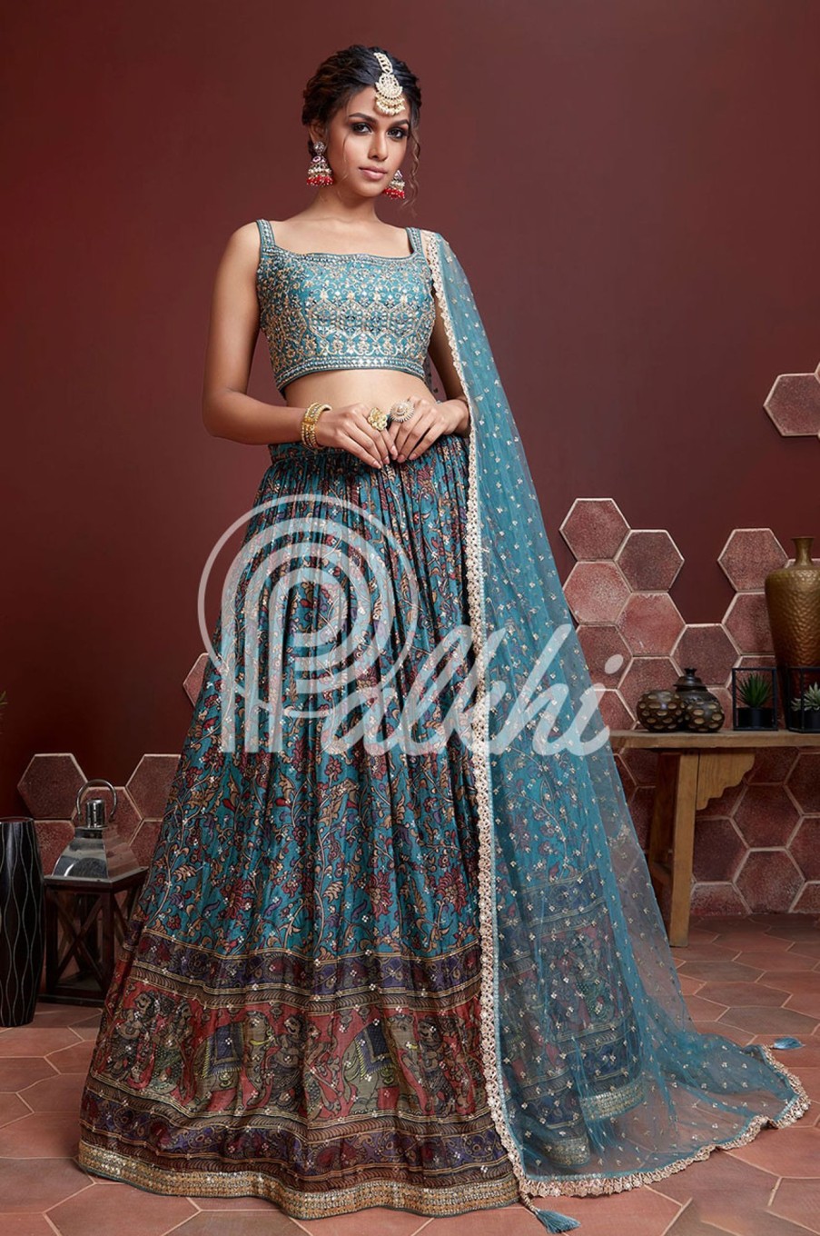 Women Palkhi | Blue Color Lehengha Choli (L0317)