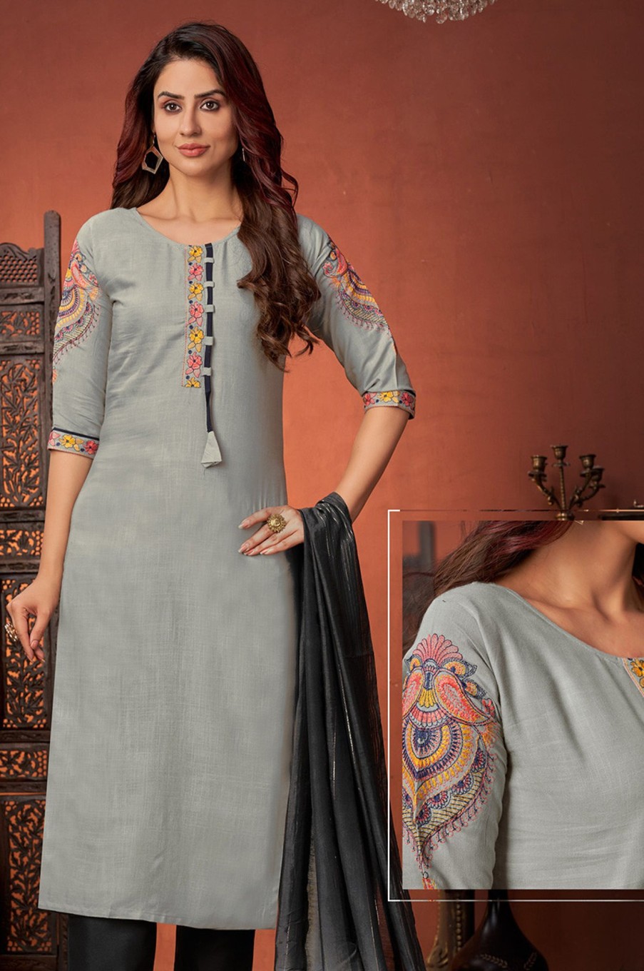 Women Palkhi | Grey Color Dress (D1337)