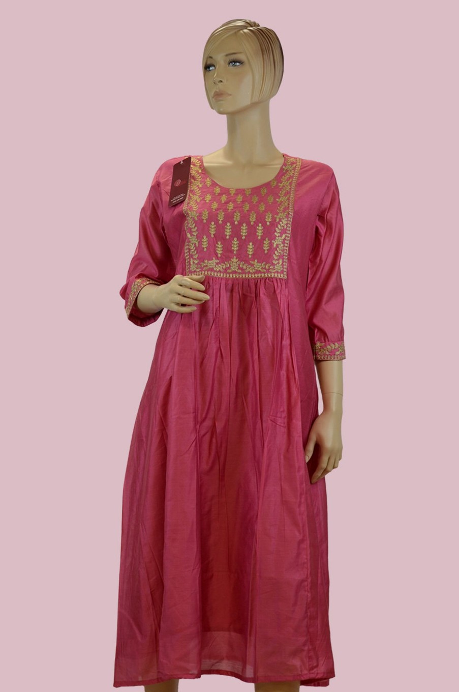 Women Palkhi | Pink Color Cotton Kurti (T0211)