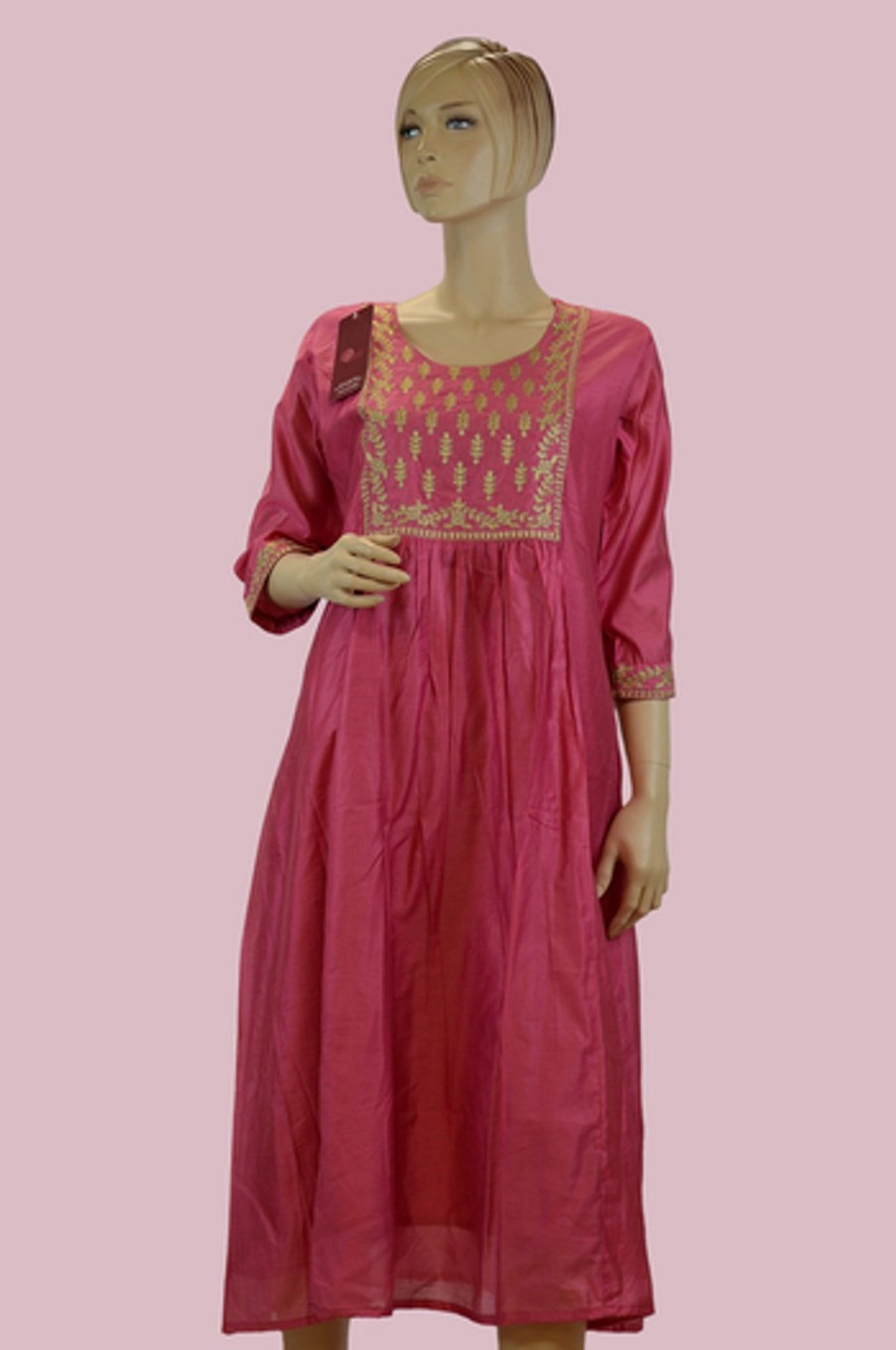 Women Palkhi | Pink Color Cotton Kurti (T0211)