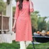 Women Palkhi | Coral Pink Bandhej Print Dress (D1137)