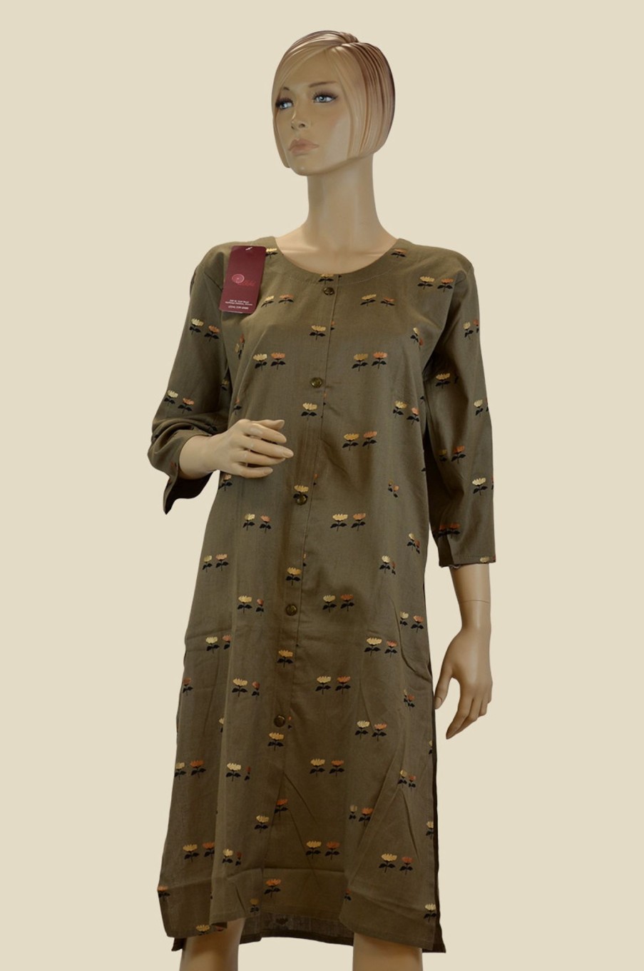 Women Palkhi | Brown Color Cotton Kurti (T0212)