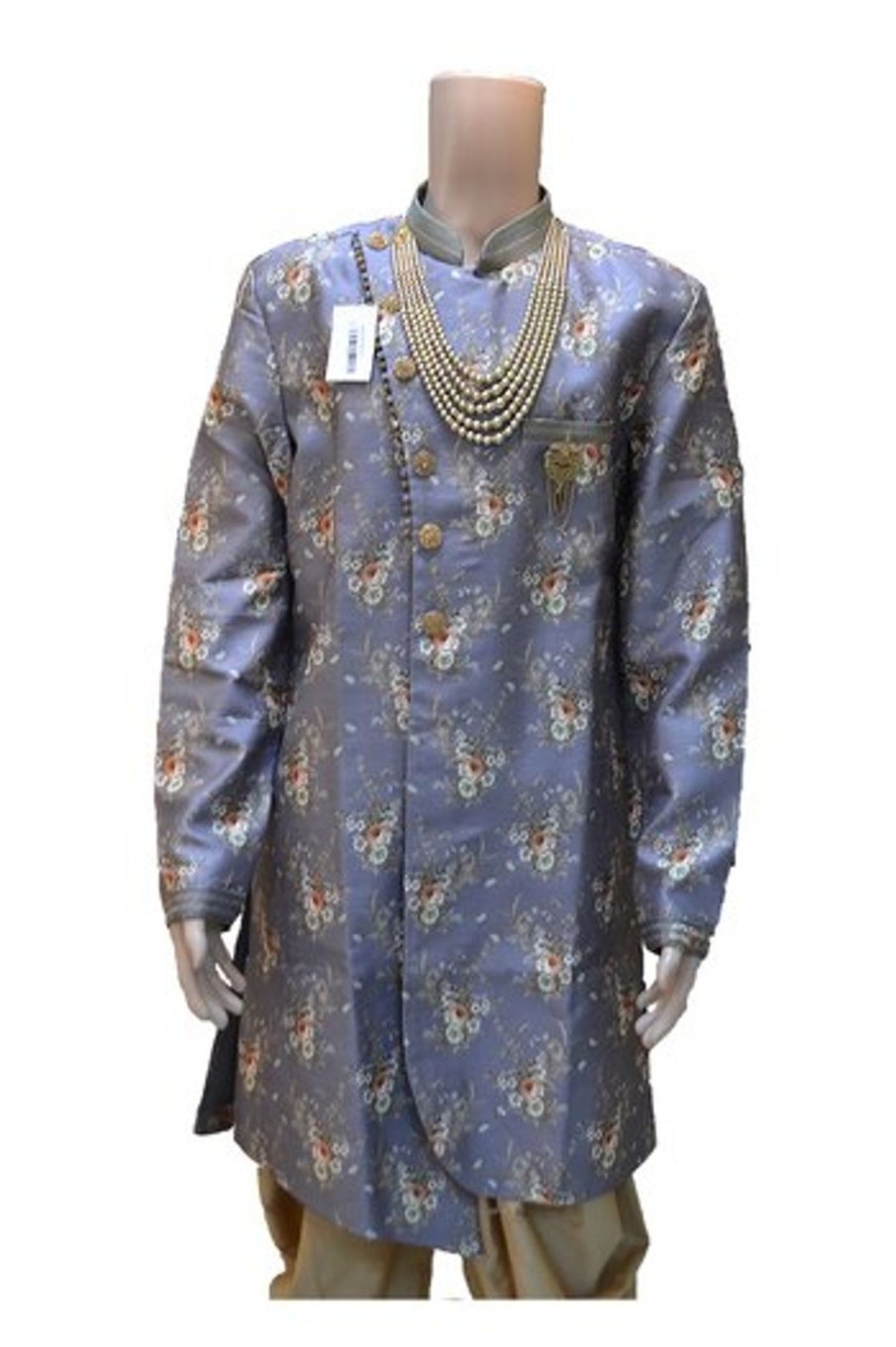 Men Palkhi | Grey Indo-Western Sherwani( M0359B)