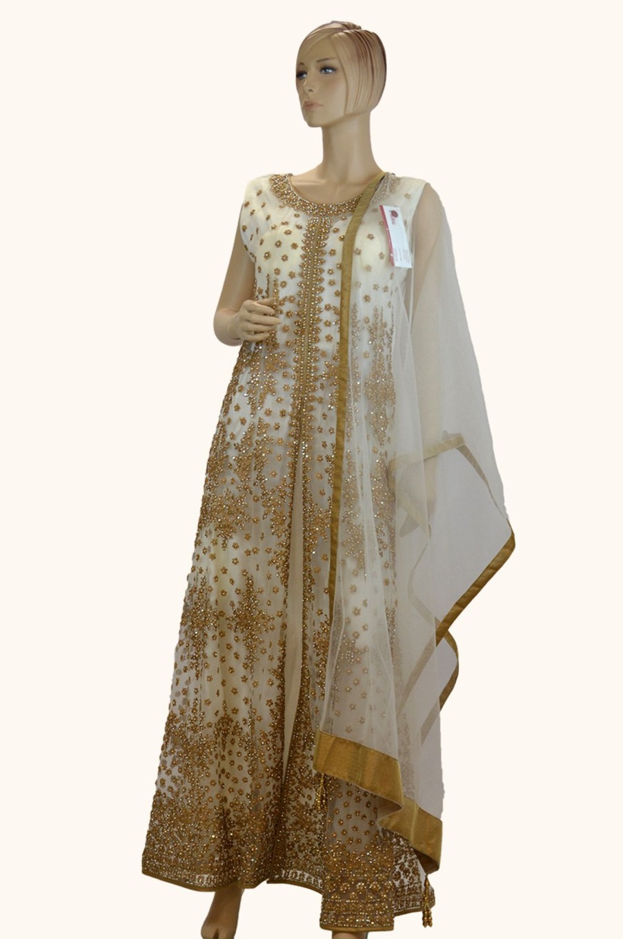 Women Palkhi | Off-White And Gold Color Salwar Kameez (D1044)