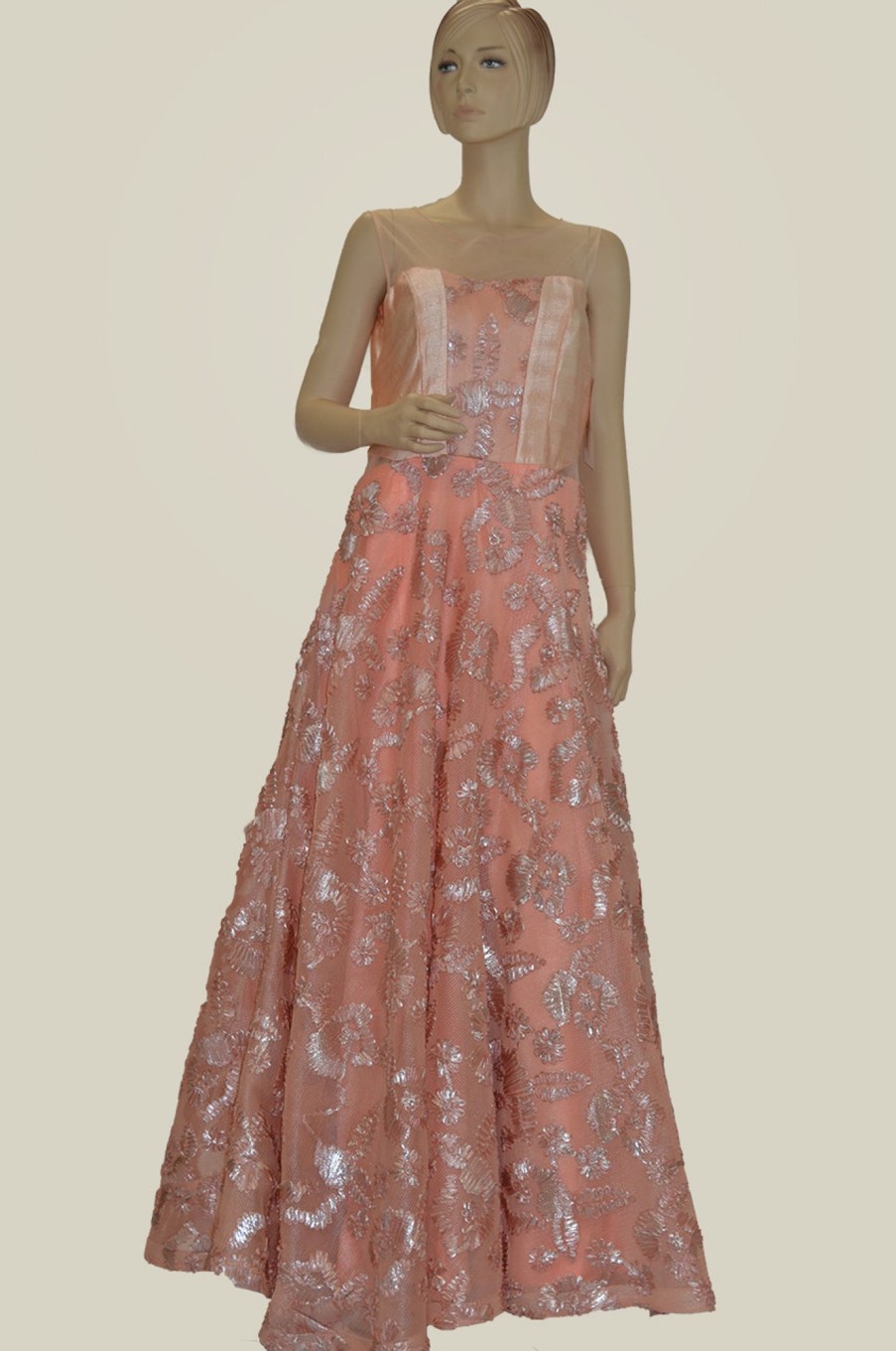 Women Palkhi | Peach Color Floor Length Gown | (D0899)