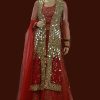 Women Palkhi | Red Color Mirror Work Dress For Indian Wedding Outfit (D0966)