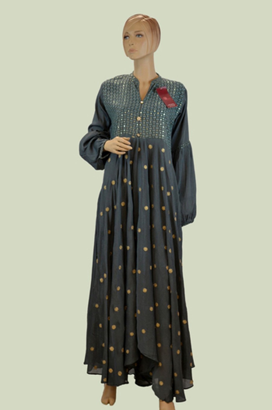 Women Palkhi | Grey Color Long Cotton Kurti (T0184)