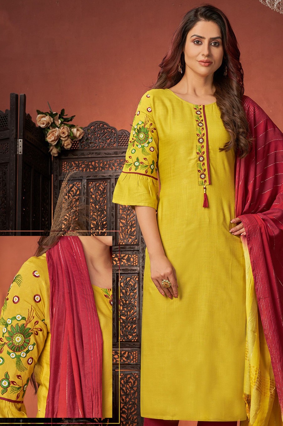 Women Palkhi | Yellow Color Dress (D1334)