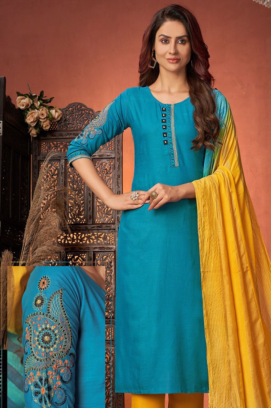 Women Palkhi | Turquoise Color Dress (D1336)