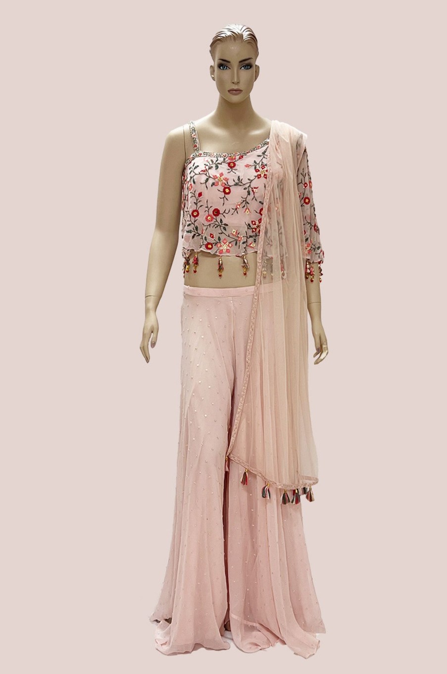 Women Palkhi | Pink Color Palazzo Style Dress (D1294)