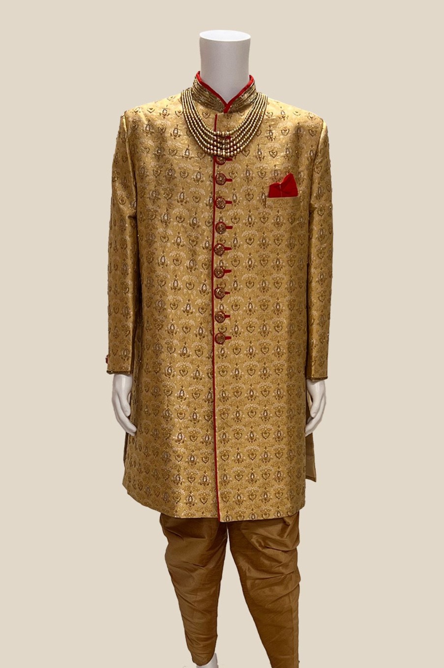 Men Palkhi | Light Brown Color Sherwani (M0455)