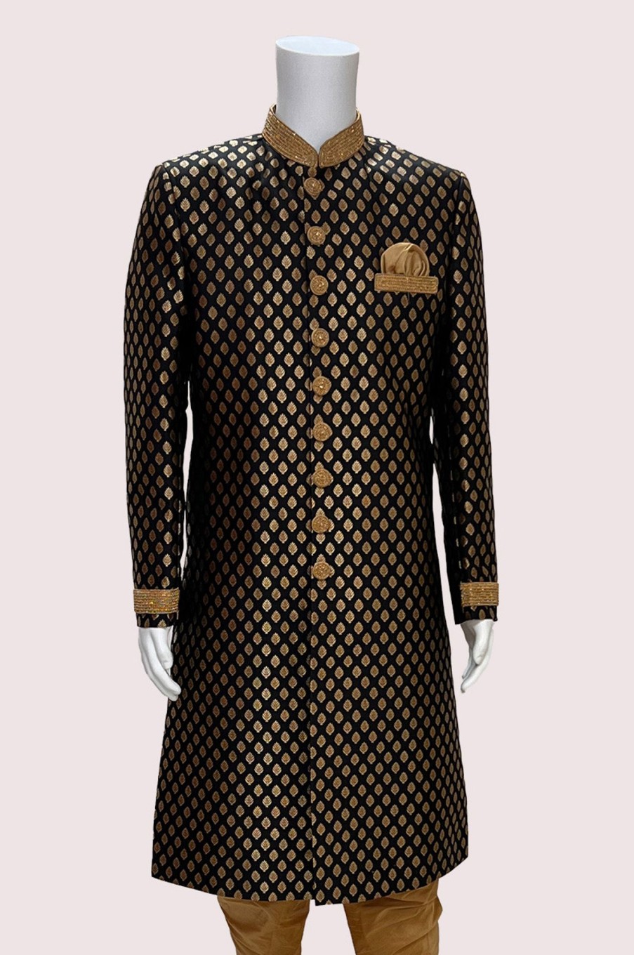 Men Palkhi | Black Color Sherwani (M0503)