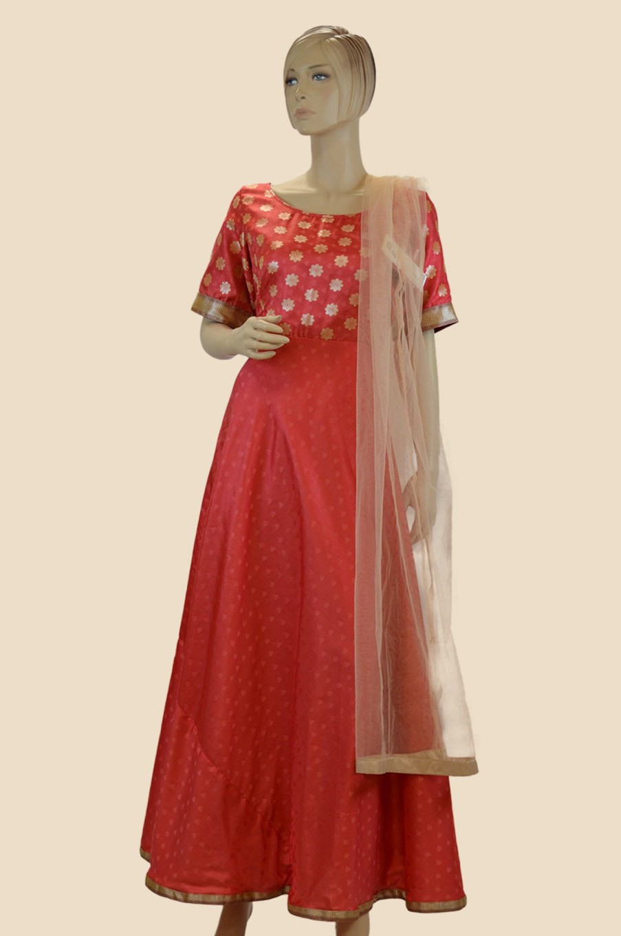 Women Palkhi | Red Color Cotton Salwar Dress (D1123)