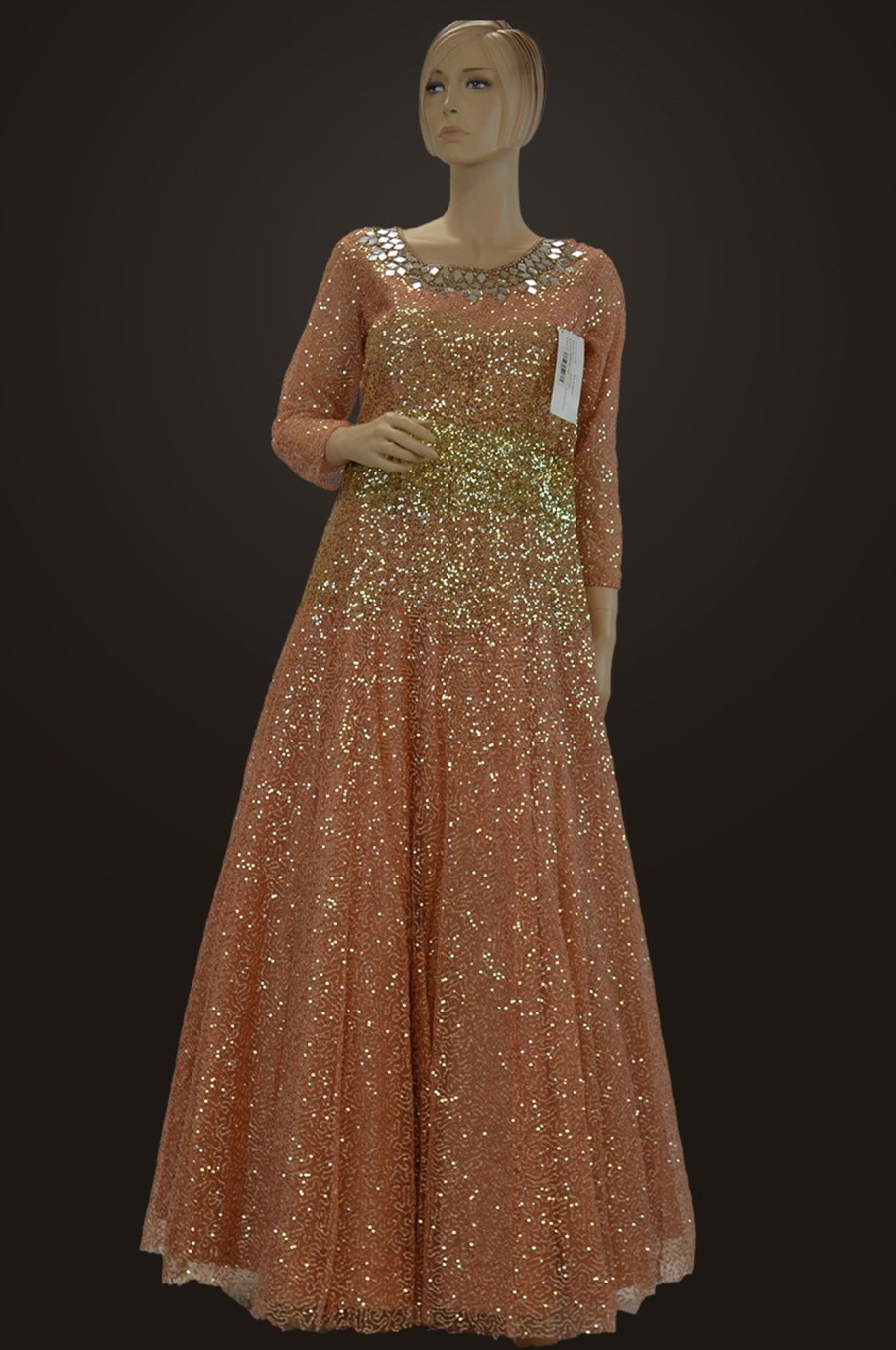 Women Palkhi | Peach Color Floor Length Gown | (D1083)