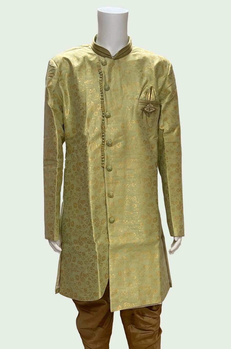 Men Palkhi | Pista Color Indo Western Jacket Suit (M0479)