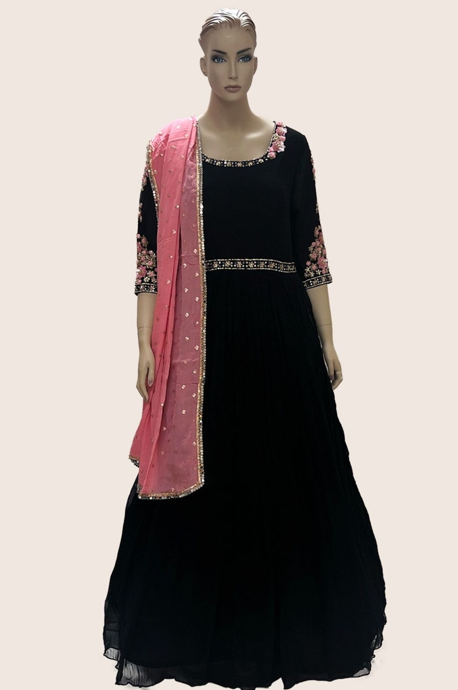 Women Palkhi | Black Color Dress (D1307)