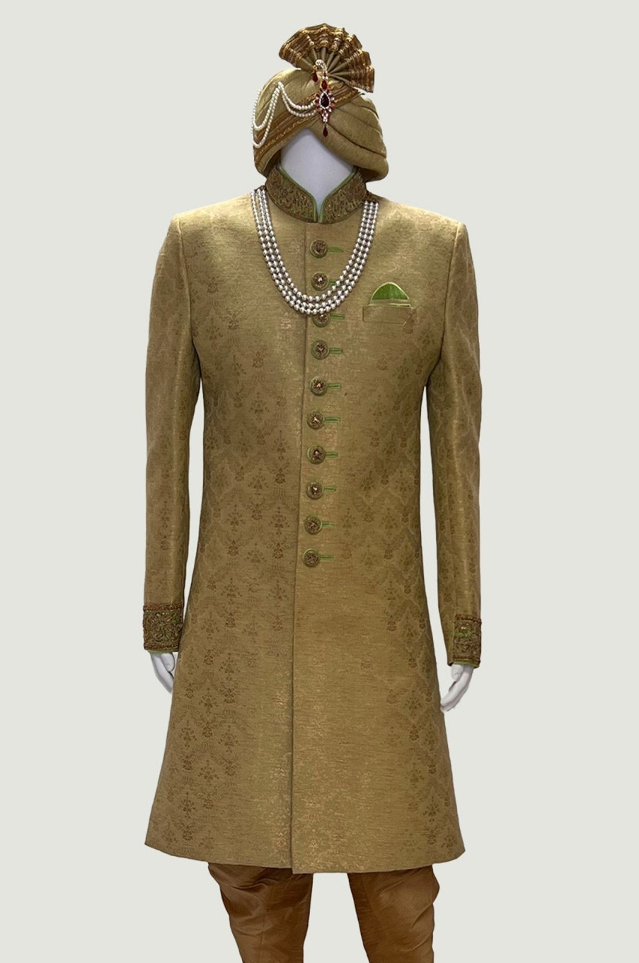 Men Palkhi | Light Green Sherwani (M0236)