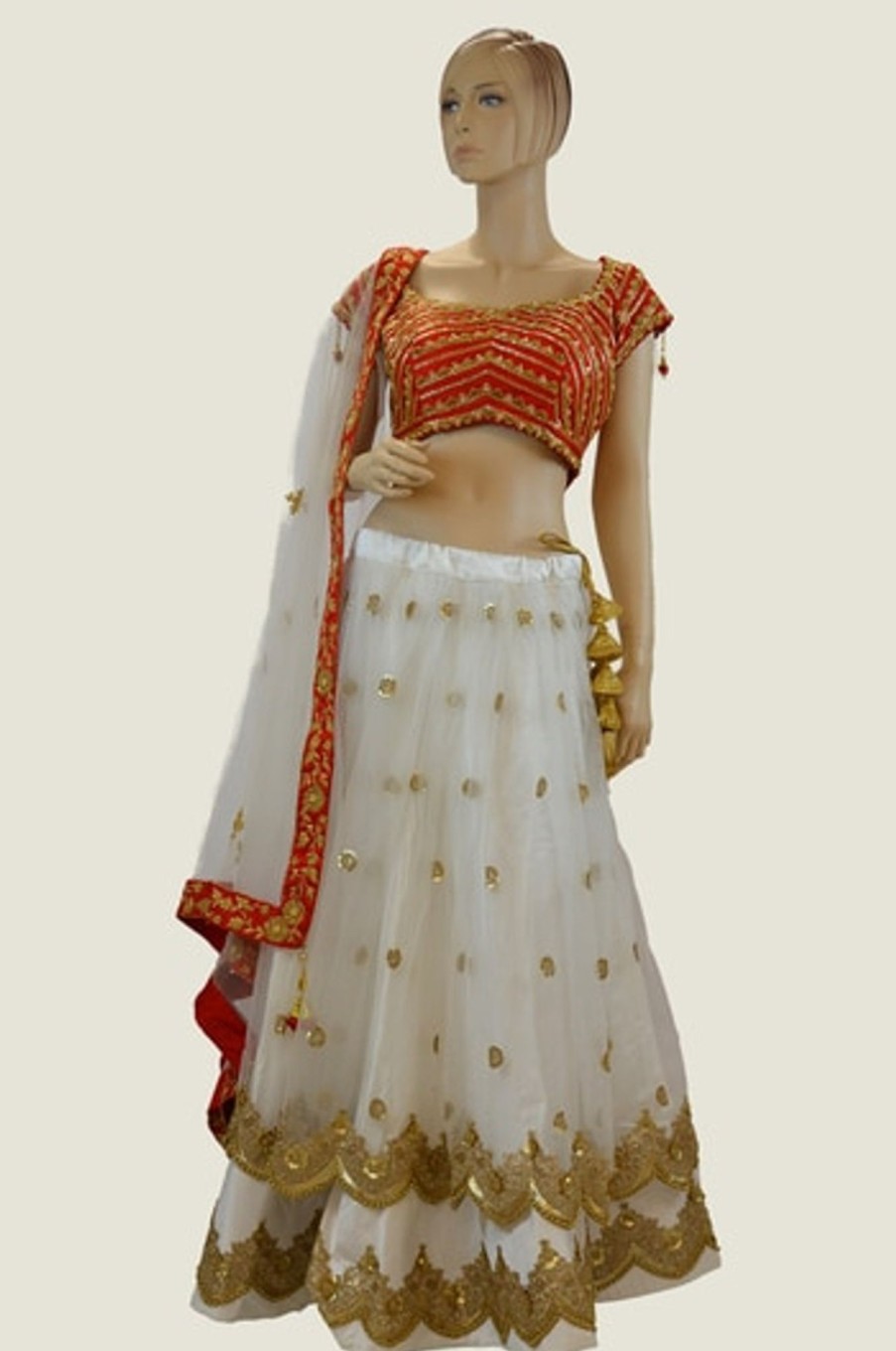 Women Palkhi | Red And White Color Lehengha Choli ( L0218)