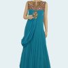 Women Palkhi | Teal Color Long Gown Style Dress ( D0555 )