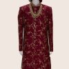 Men Palkhi | Red Color Sherwani (M0416)