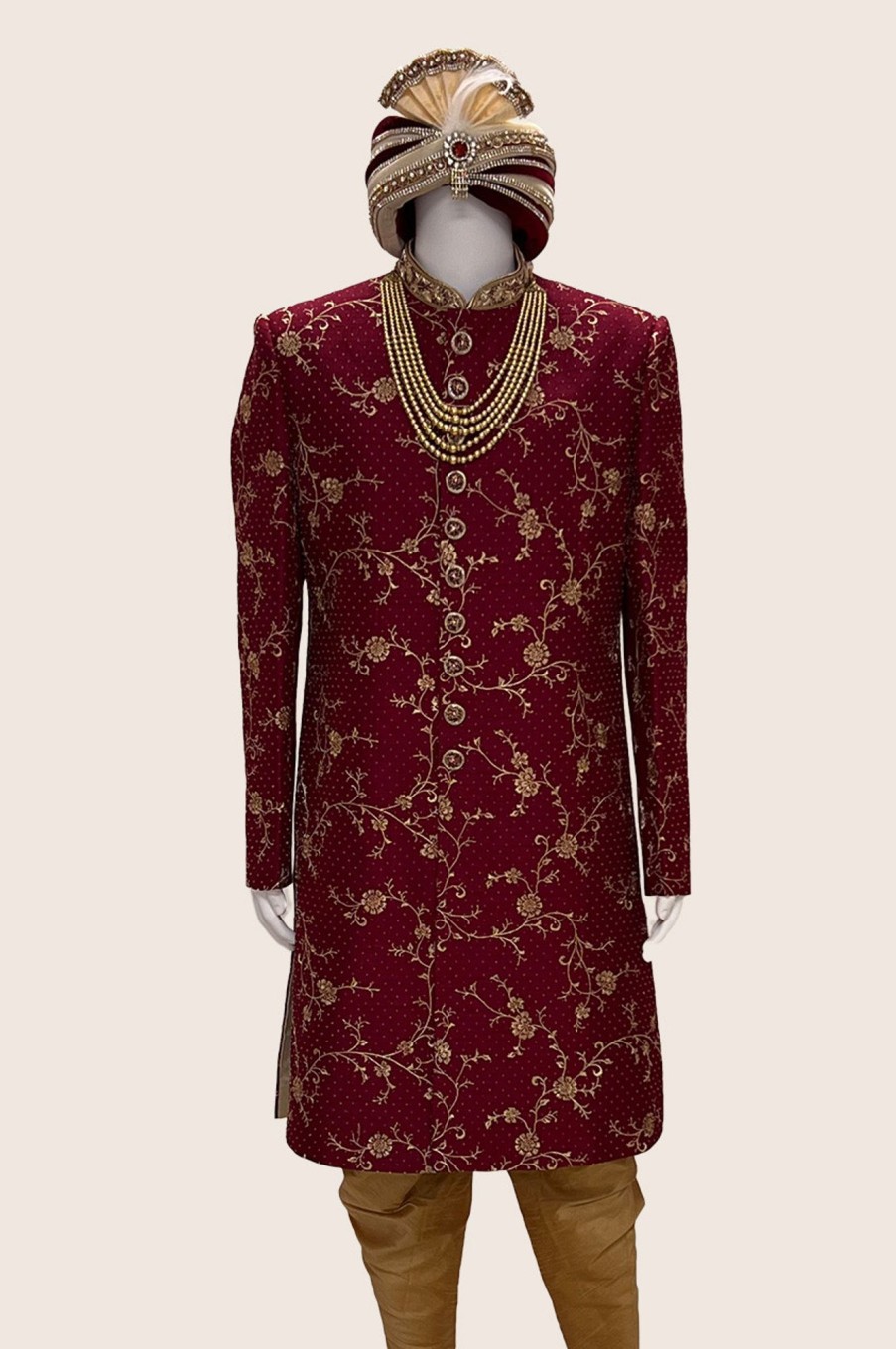 Men Palkhi | Red Color Sherwani (M0416)