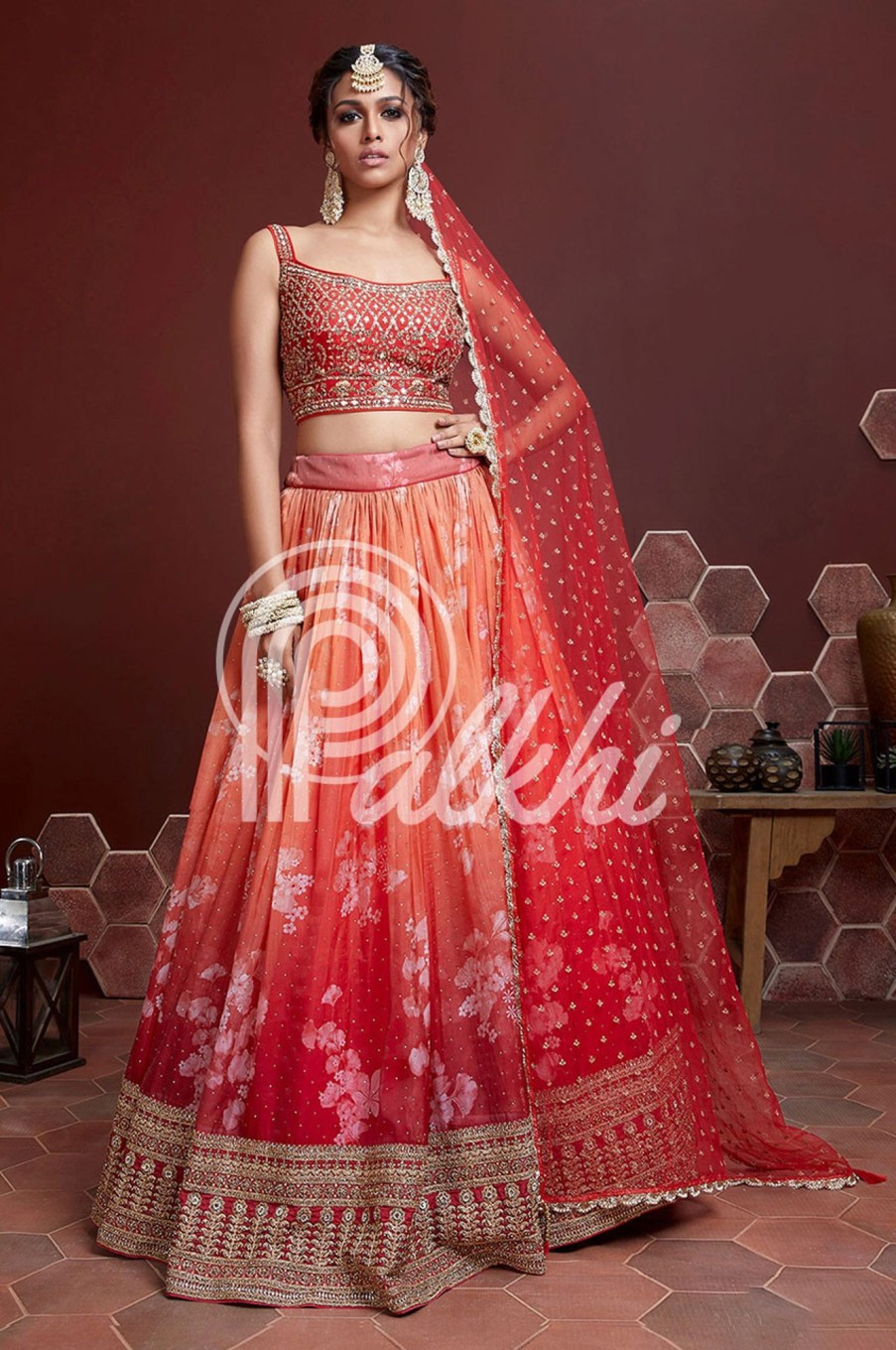 Women Palkhi | Orange Color Lehengha Choli (L0314)