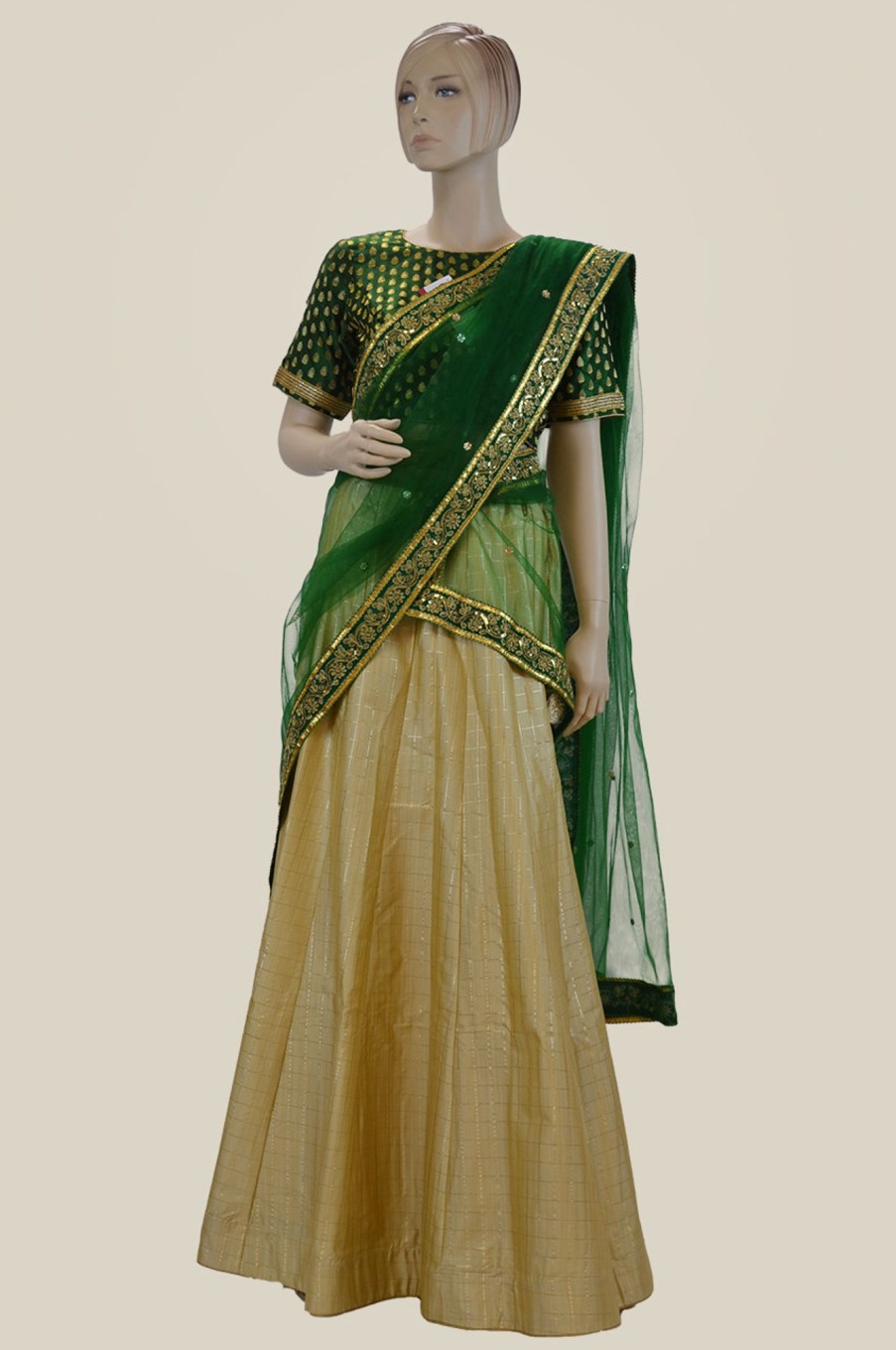 Women Palkhi | Create And Green Lhenegha Choli (L0208)