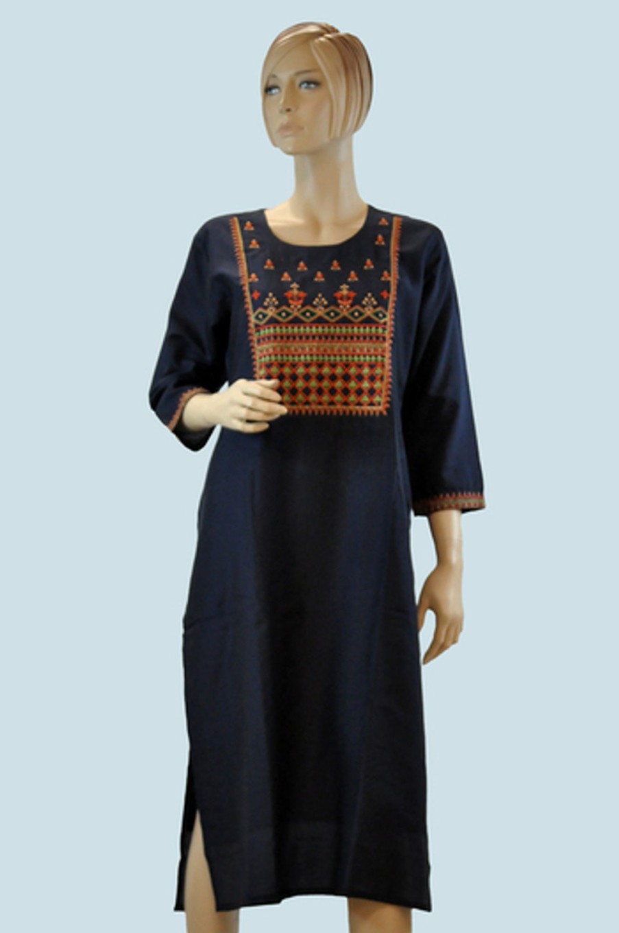 Women Palkhi | Blue Color Cotton Kurti (T0195)