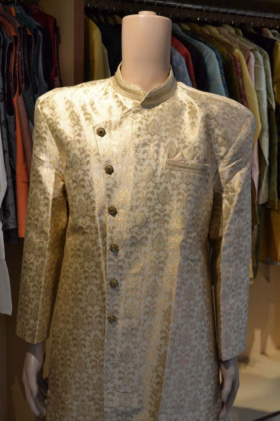 Men Palkhi | Gold Sherwani (M0351C)