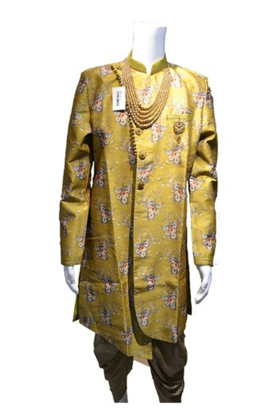 Men Palkhi | Parrot Green Indo-Western Sherwani( M0359A)