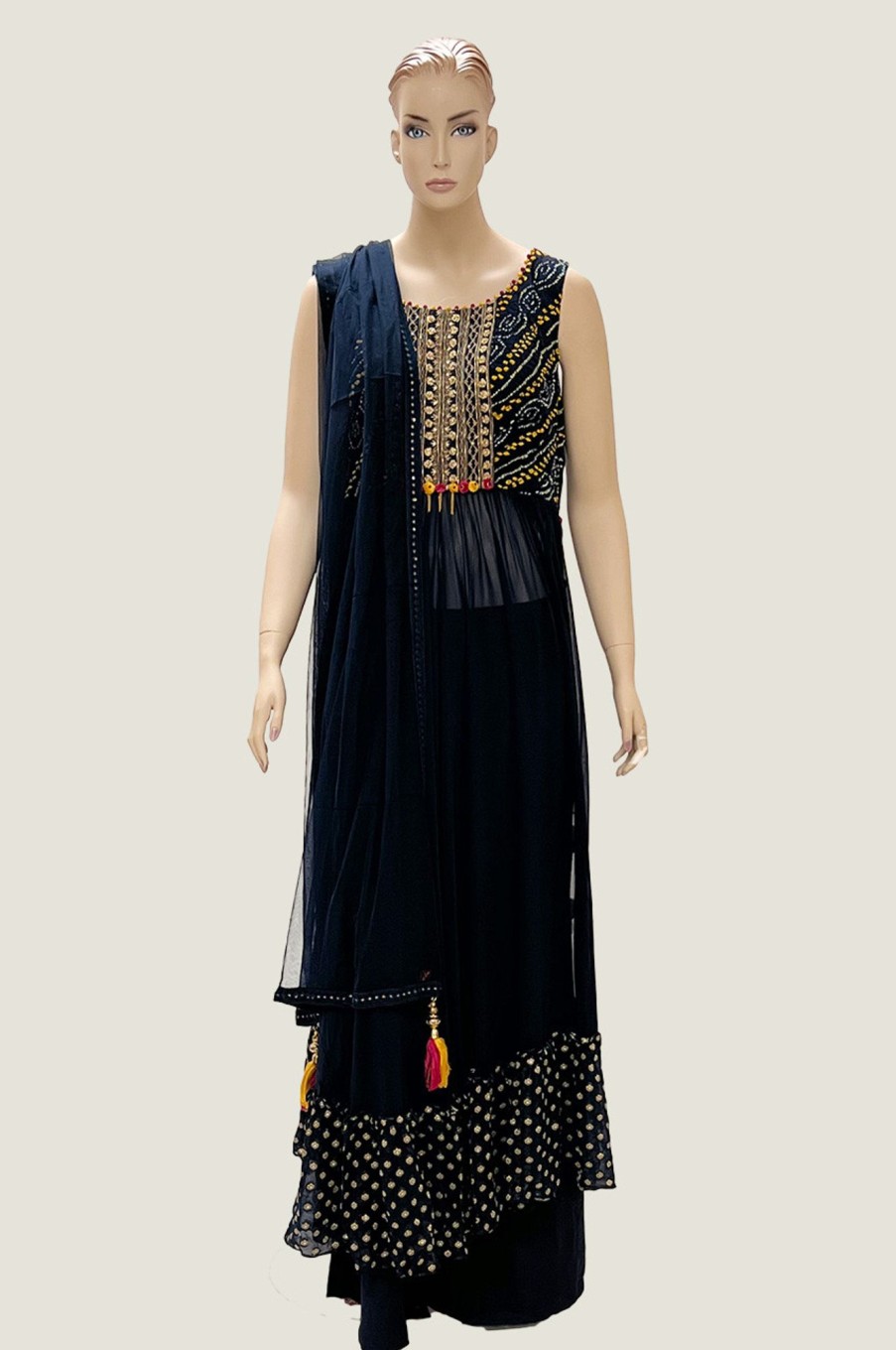 Women Palkhi | Navy Blue Color Palazzo Dress (D1288)