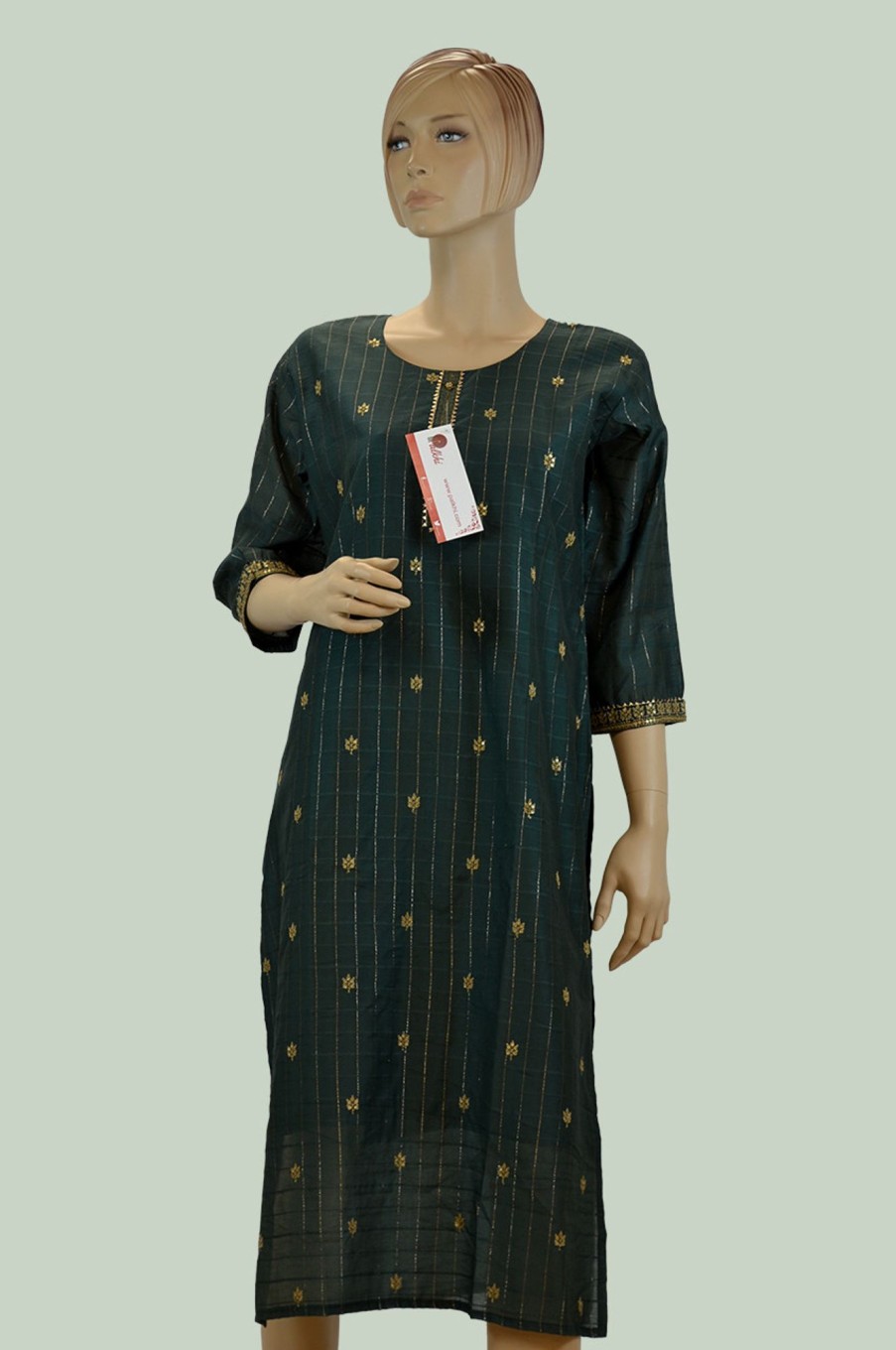 Women Palkhi | Green Color Cotton Kurti (T0177)