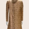 Men Palkhi | Beige And Gold Color Sherwani (M0420)