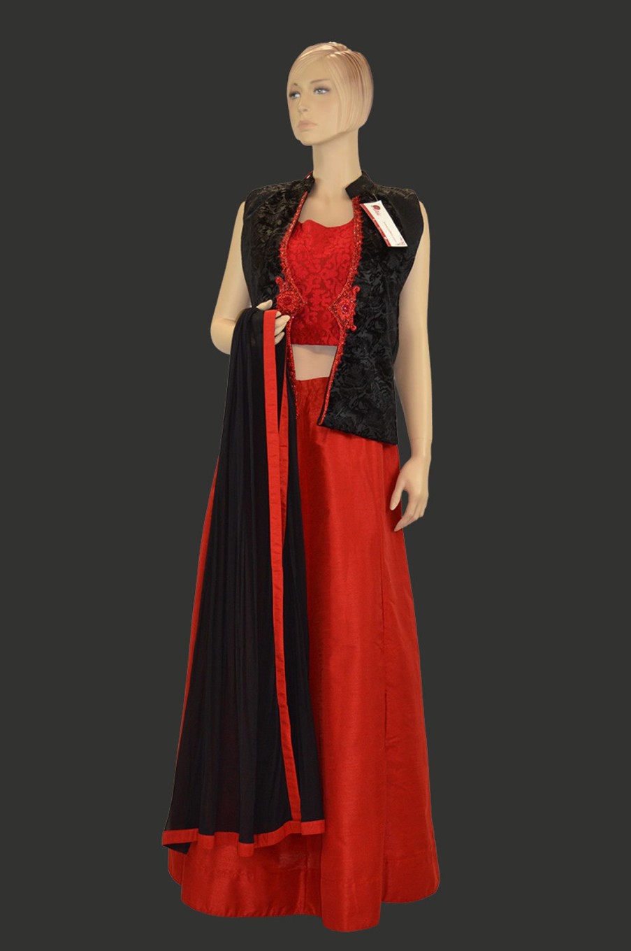 Women Palkhi | Red Color Crock Top Dress ( D0841 )