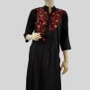 Women Palkhi | Black And Red Cotton Kurti (T0209)