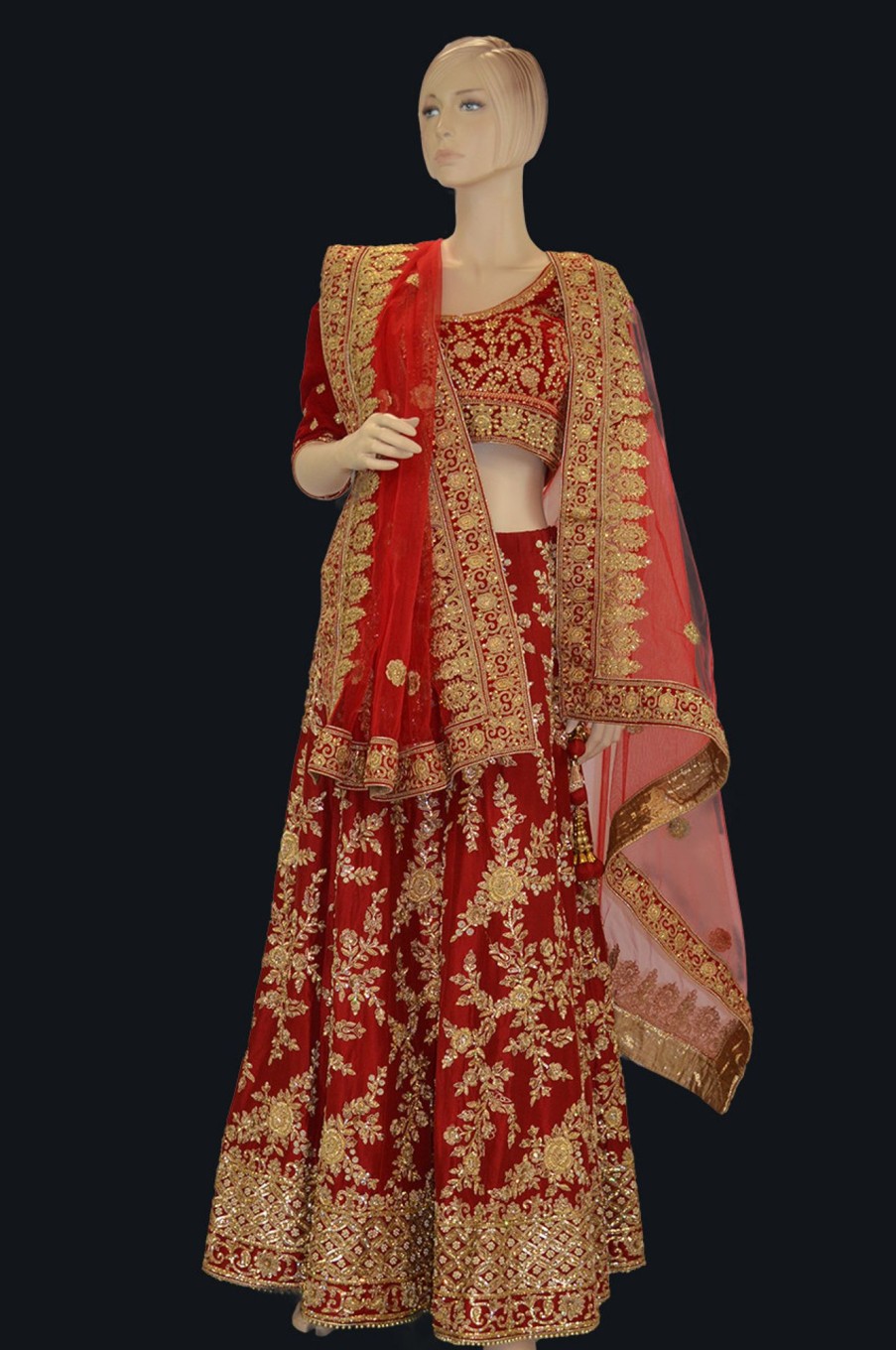 Women Palkhi | Red Color Bridal Lehenga Choli (L0186)