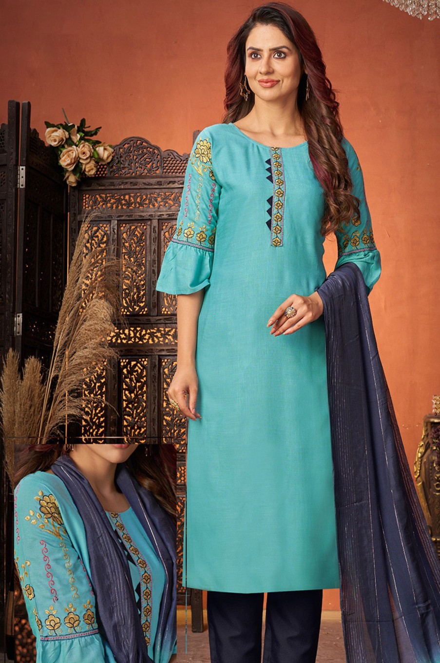 Women Palkhi | Sky Blue Color Dress (D1340)