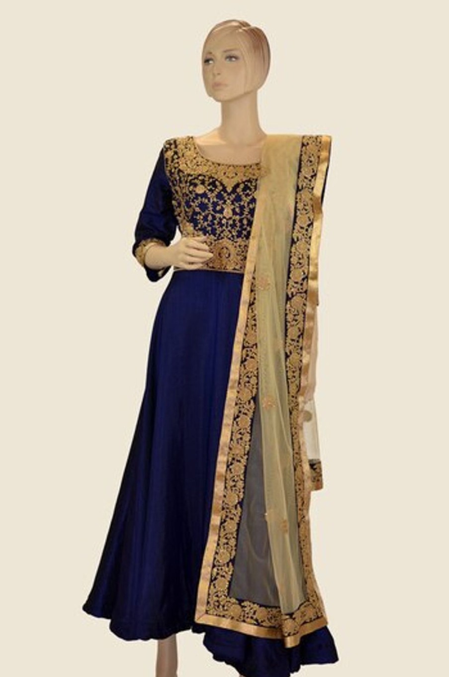 Women Palkhi | Blue Anarkali Dress With Elegant Work (D1089)