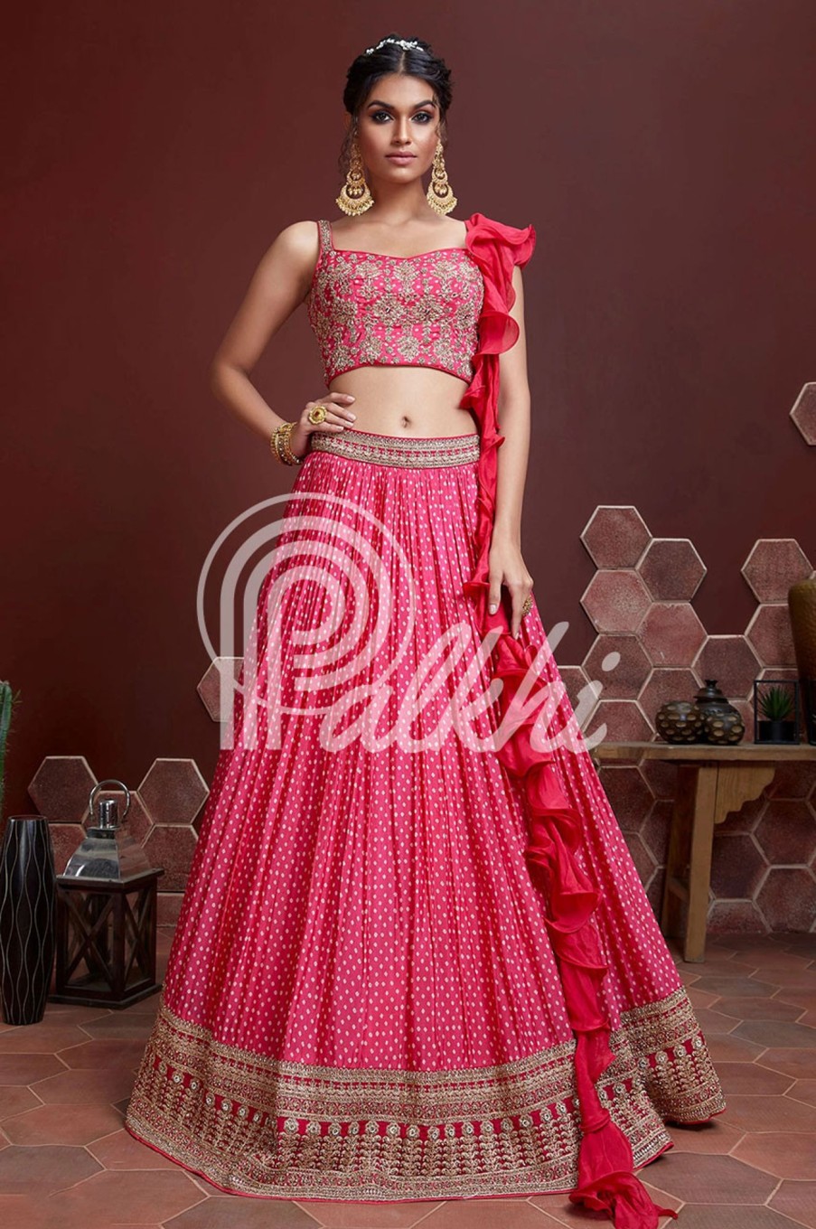 Women Palkhi | Pink Color Wedding Event Lehengha Choli (L0312)