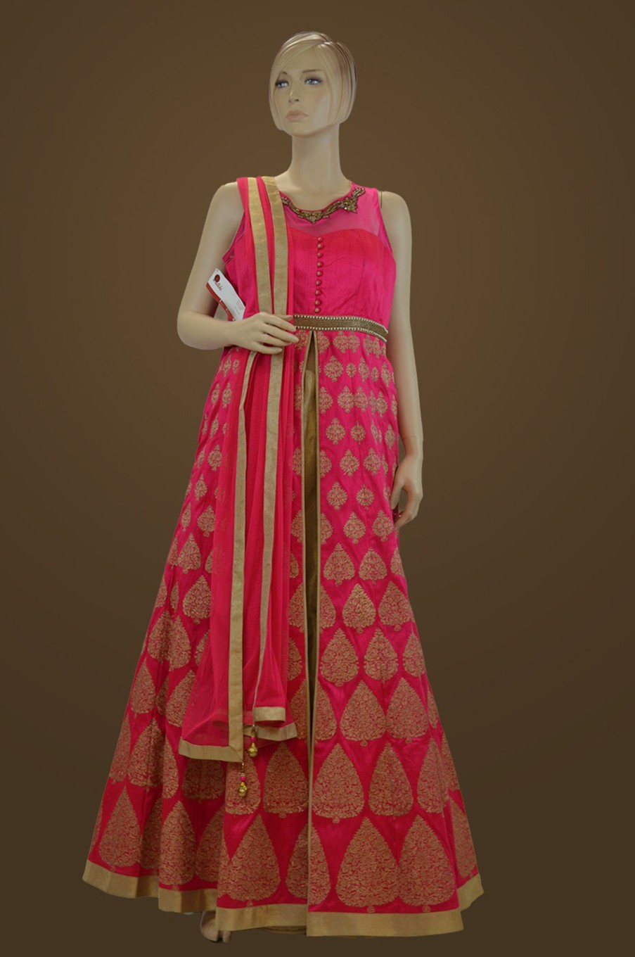 Women Palkhi | Pink Raw Silk Lehenga Suit (D0733)