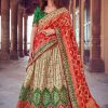 Women Palkhi | Red And Green Color Bridal Lehengha Choli (L0286)