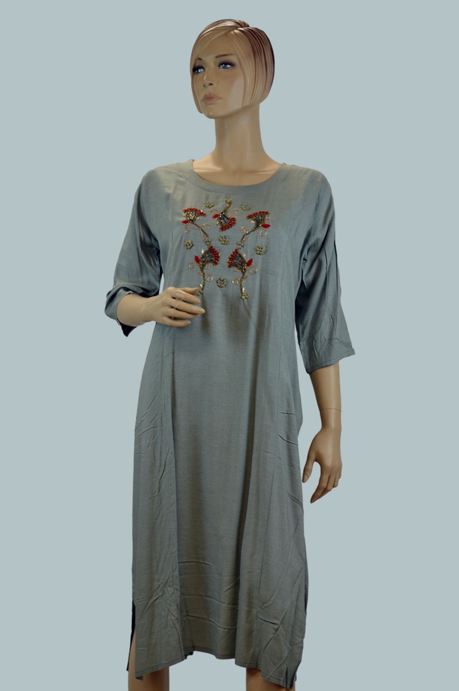 Women Palkhi | Grey Color Kurti (T0203)