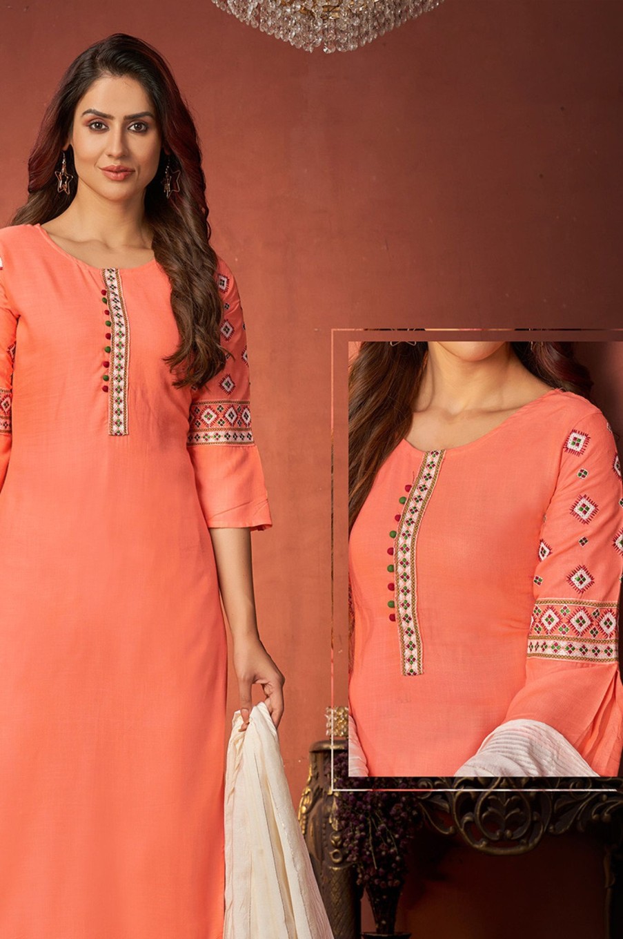 Women Palkhi | Peach Color Dress (D1341)