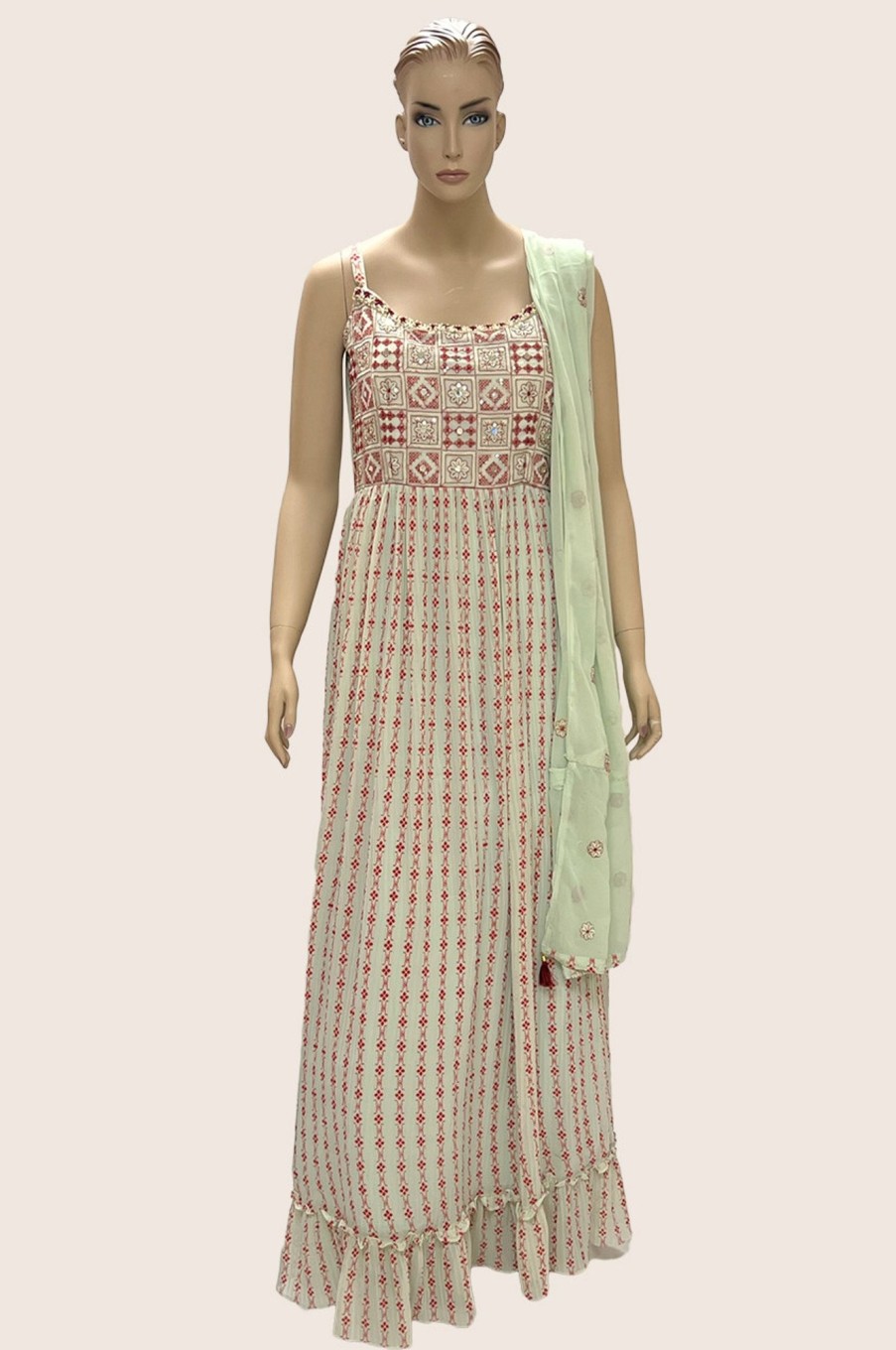 Women Palkhi | Cream Colored Dress (D1361)