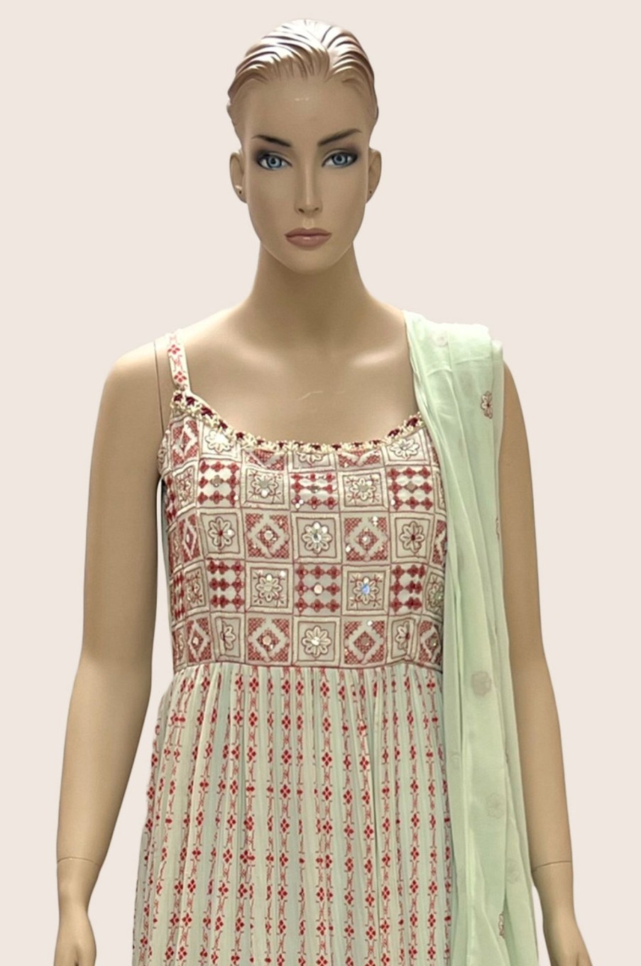 Women Palkhi | Cream Colored Dress (D1361)