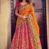 Women Palkhi | Pink And Orange Bridal Lehengha Choli (L0288)