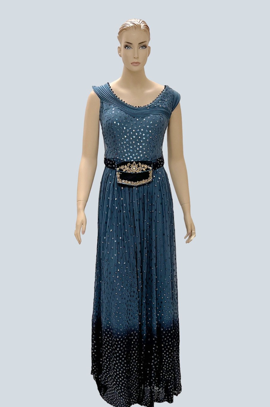 Women Palkhi | Blue Sequence Work Dress (D1308)