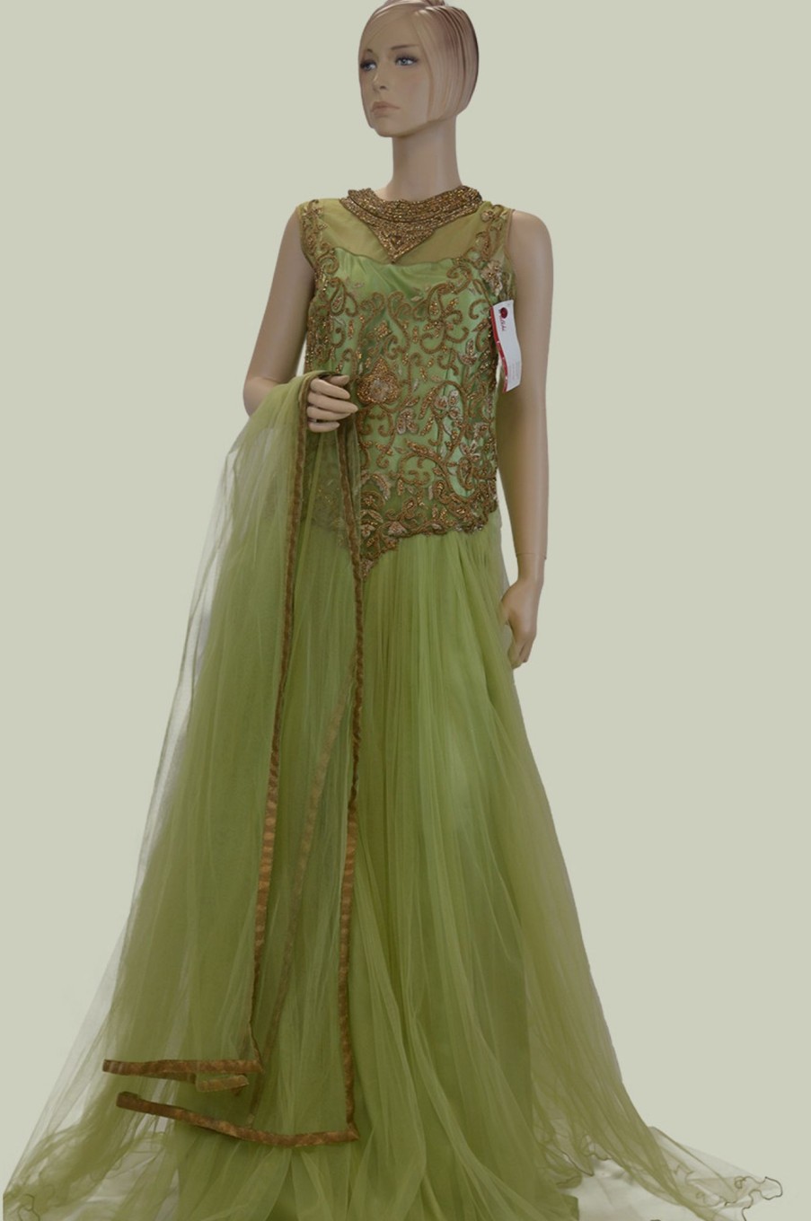 Women Palkhi | Light Green Floor Length Gown ( D0586 )